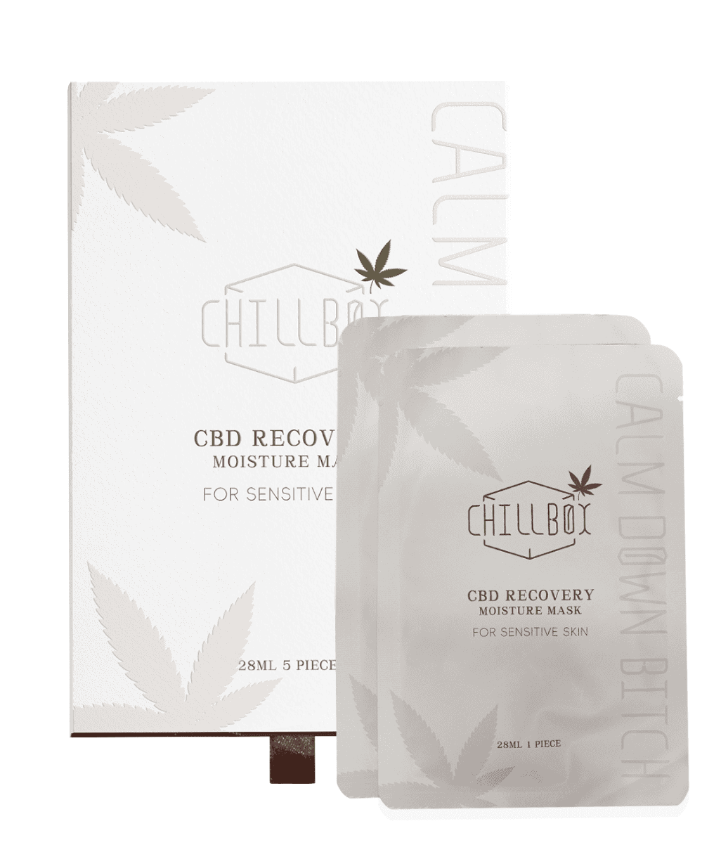 Chillbox CBD Recovery Anti-Aging Moisture Mask, a trending self-care product available at Siam Green for hydration and rejuvenation