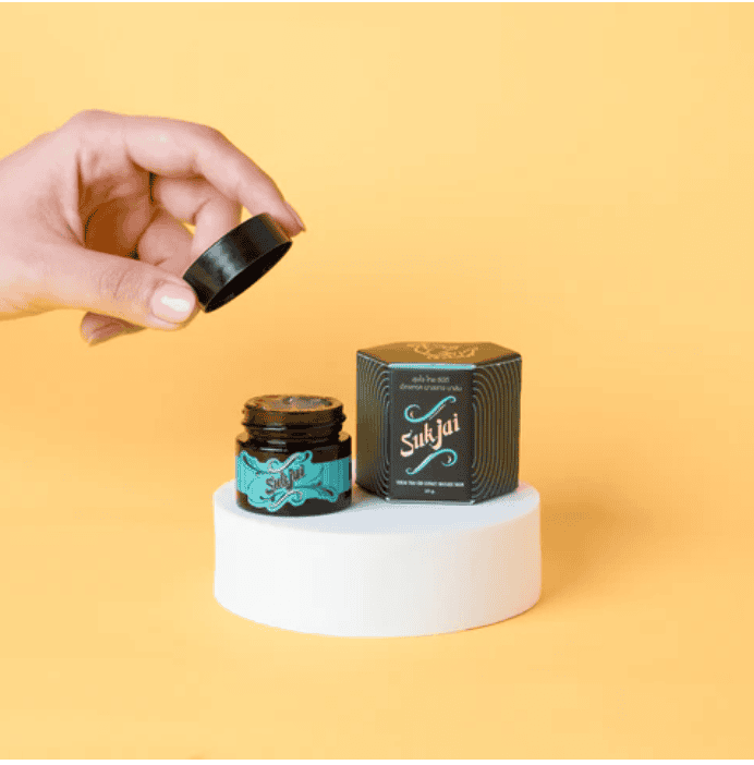 Sukjai CBD Balm for muscle ache relief and refreshing inhalation, a compact and travel-friendly self-care product at Siam Green